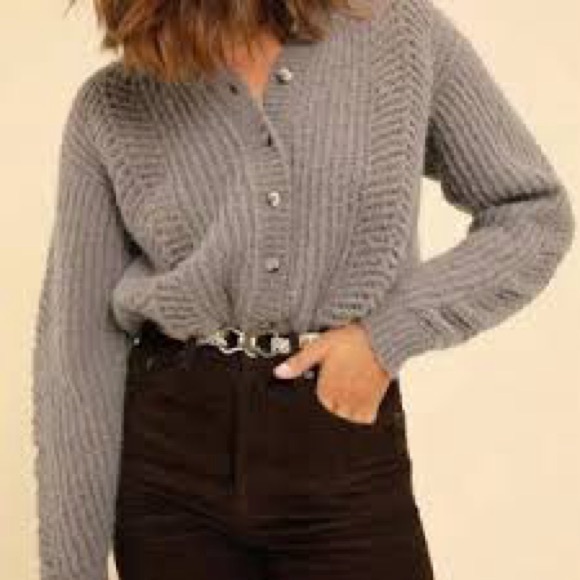 Rouje Gray Knit Cardigan - Picture 4 of 4